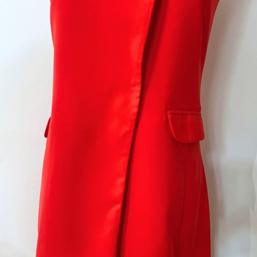OPENING CEREMONY RED SLEEVELESS FAUX WRAP BLAZER DRESS - S - Picture 6 of 13